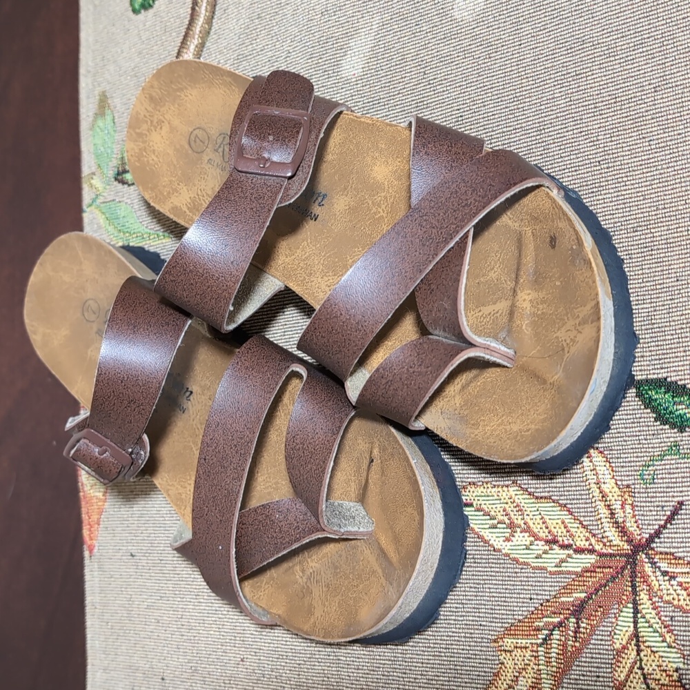 Sz 7 Brown Sandals by RK Collection